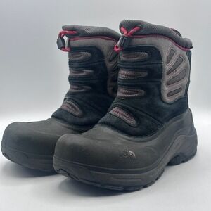 The North Face Youth Snow Boots Black Red Waterproof Insulated Size‎ 5 2533